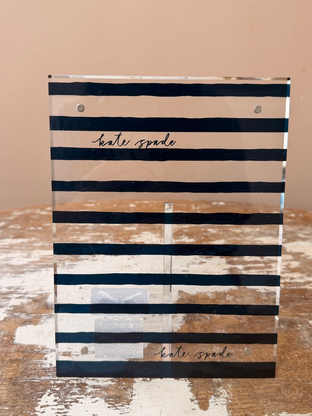 kate spade Black and Clear Striped Acrylic Organizer Frame